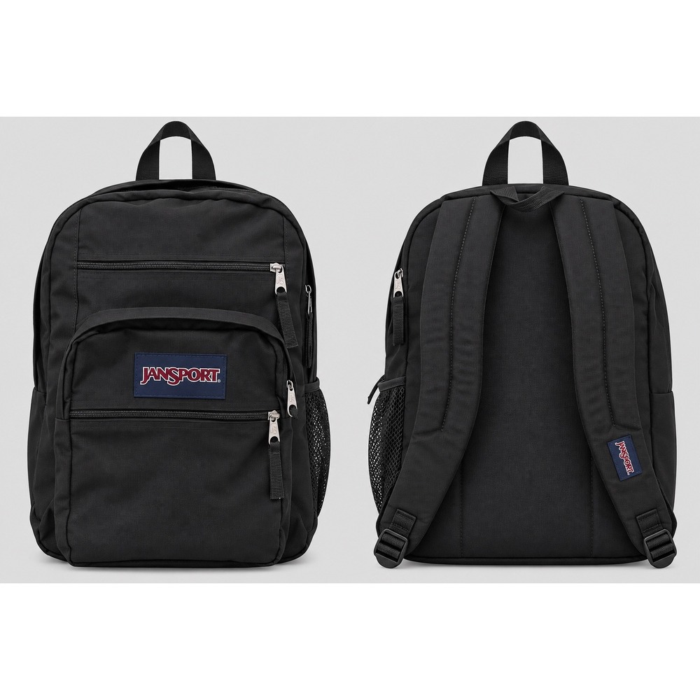 JanSport Big Student Backpack Unisex Large Black JS0A47JK Classic School Bag